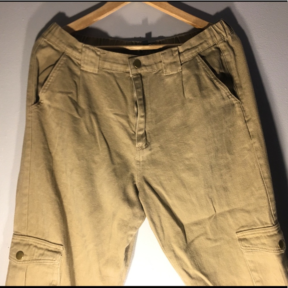 A pair of khaki joggers